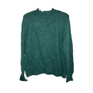 J.Crew Mens Medium Forest Green Merino Wool Alpaca Blend Mock Neck Sweater